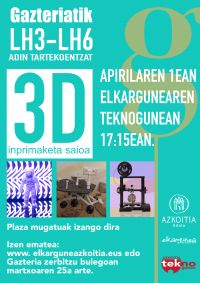 3D inprimaketa tailerra